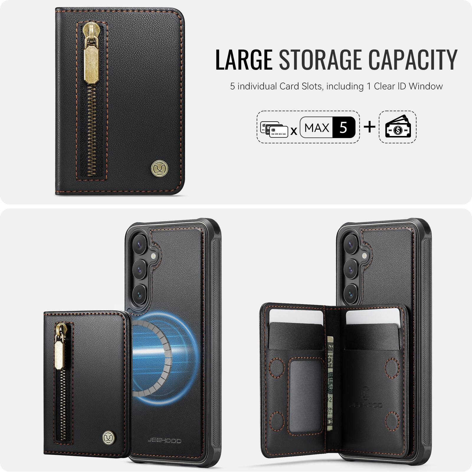 LARGE STORAGE CAPACITY  
5 individual Card Slots, including 1 Clear ID Window  
x MAX 5 +