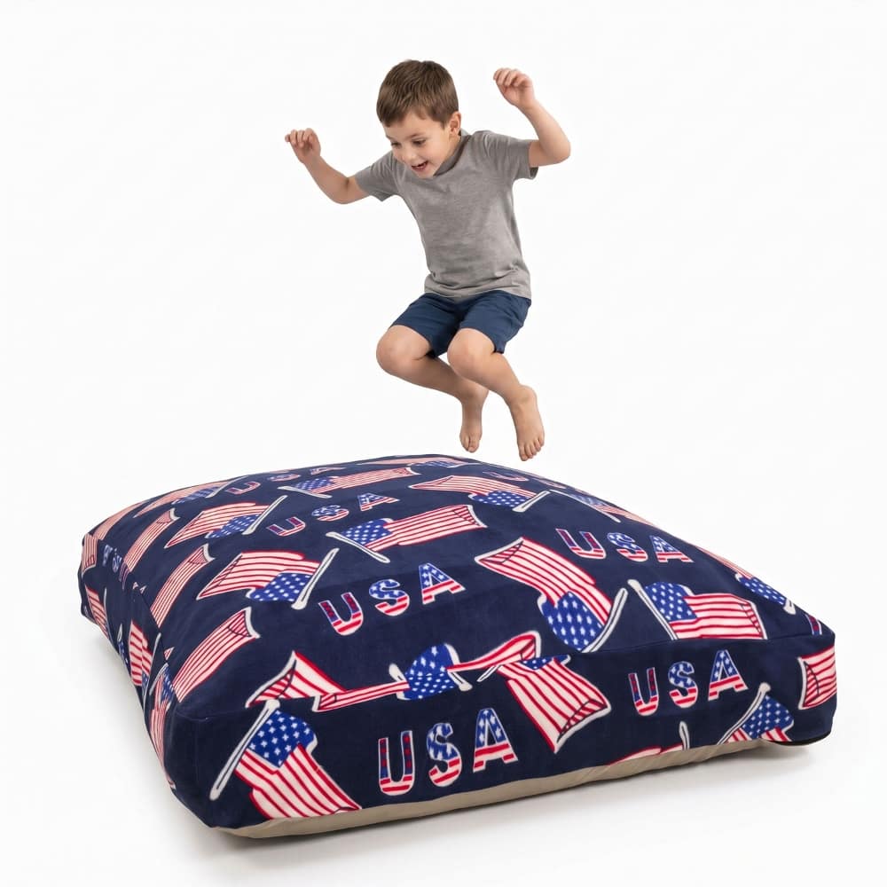 Loheer - Sensory Crash Pad for Kids and Adults 48x72 Inch Foam Block Landing Mat Blue Red - Blue/Red