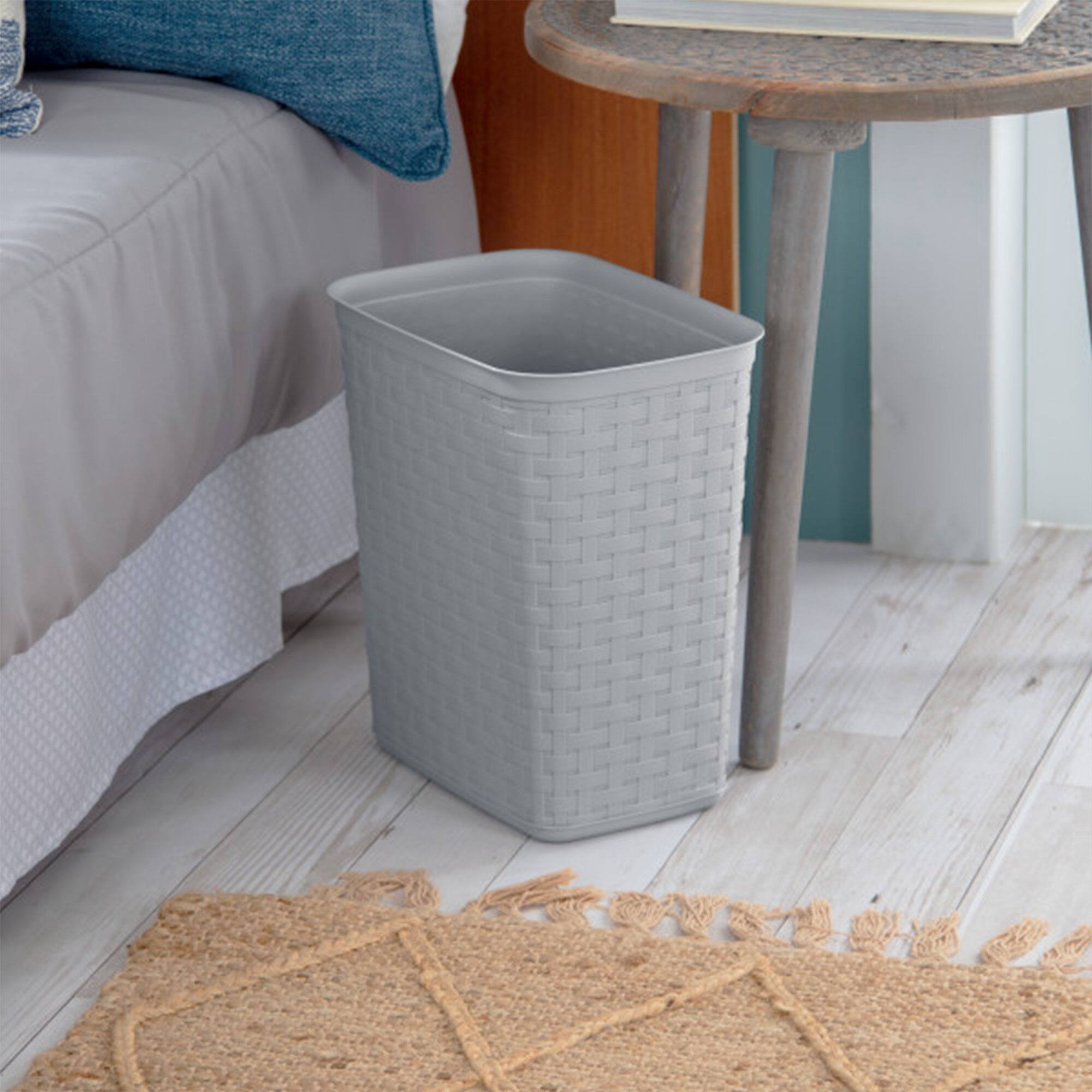 Alt View 3. Sterilite - Sterilite 3.4 Gallon/13 Liter Decorative Weave Wastebasket, Cement (6 Pack) - Cement.