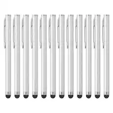 Front. Unique Bargains - Stylus Pens for Touch Screens, 12pcs High Precision Universal Bling Metal Capacitive Pen for Touch Screen Devices Phone - Silver.