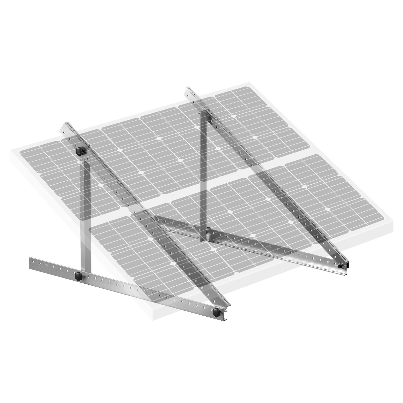 Alt View 5. VEVOR - 50-Inch Solar Panel Mounting Brackets, 0 to 90° Adjustable Tilt Mount Brackets Support 100-550W Solar Panels - Silver-white.