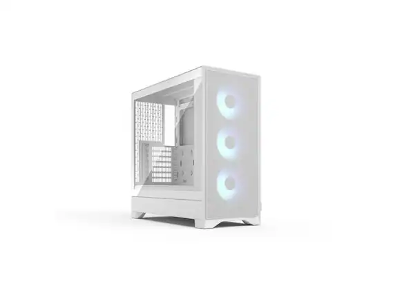 Front. Fractal Design - Fractal Design Pop 2 Air White RGB - Tempered Glass - Mesh Front Panel - 3x 120mm RGB Fans - Spacious ATX/mATX/ITX Case - White.