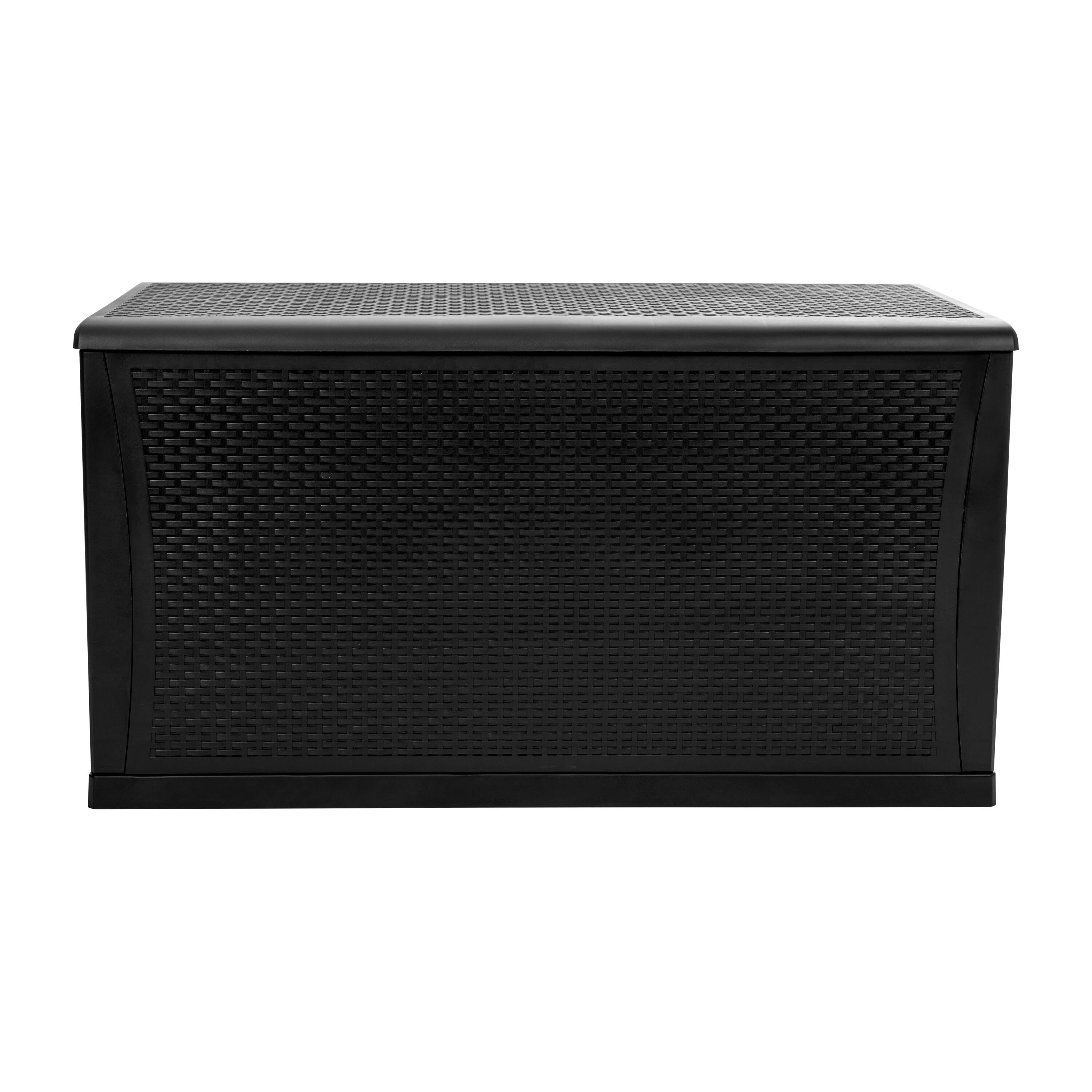 Alt View 5. Emma + Oliver - 120 Gallon Plastic Deck Box for Outdoor Patio Storage & Deck Organization - Black.