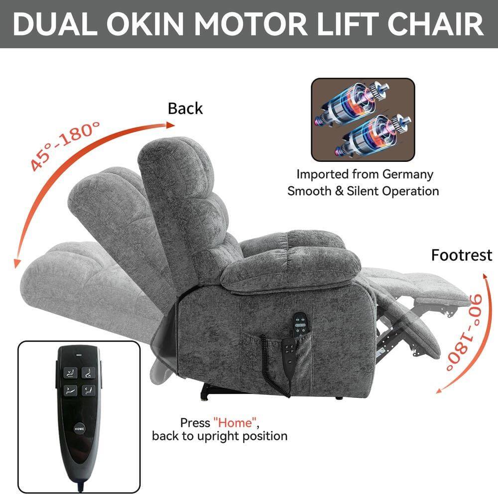 DUAL OKIN MOTOR LIFT CHAIR

- Back: 45°-180°
- Footrest: 0°-80°

Imported from Germany
Smooth & Silent Operation

Press "Home" to return to upright position