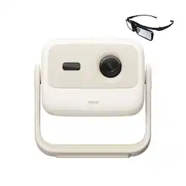 JmGO - N1S Nano Mini Portable Projector 200" Google TV Netflix Dual Speakers Dolby Audio Projector with 3D Glassess - Creamy