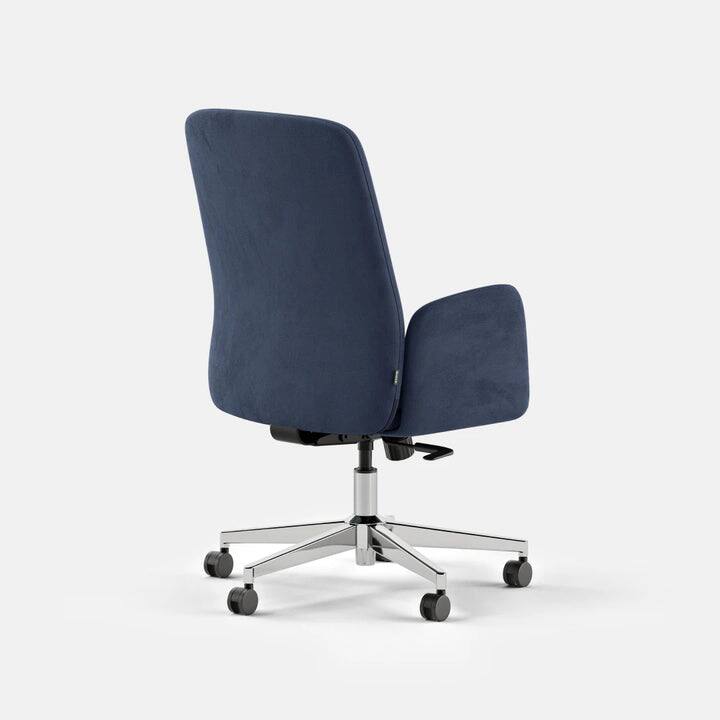 Left. Branch Furniture - Branch Softside Mid-Century Modern High Back Office Chair – Removable Arms, Adjustable Height, Cloud-Like Comfort - Indigo.