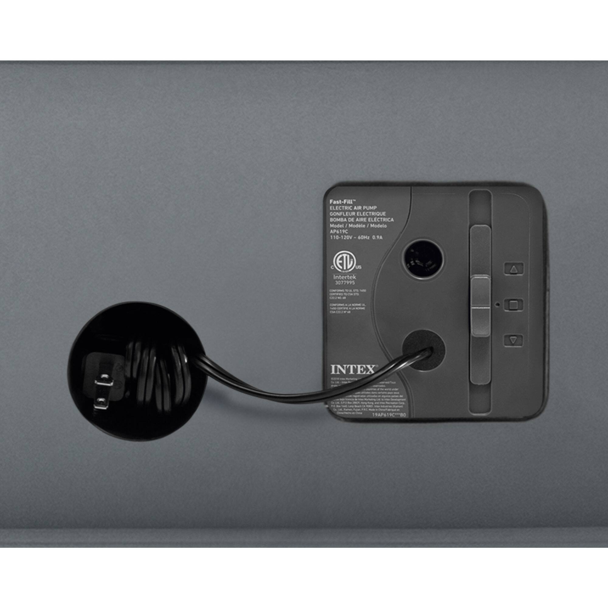 Fast-Fill ELECTRIC AIR PUMP  
CONFLUER ELECTRIQUE  
BOMBA DE AIRE ELECTRICA  
Model: APETIC  
110-120V 60Hz 0.8A  
ETL Intertek 3077995  
INTEX