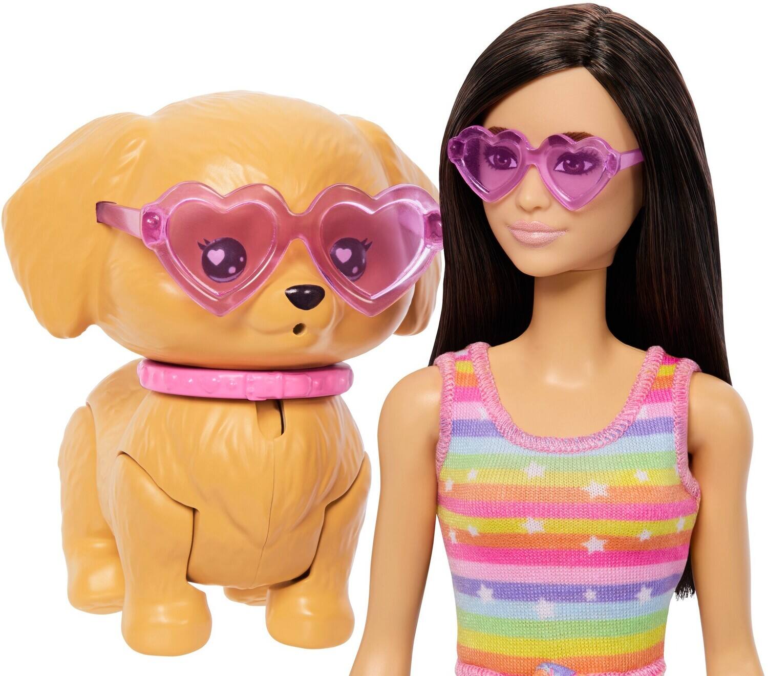 Alt View 2. Mattel - Barbie Pets Skate & Run Brunette Doll with Puppy   - COLLECTIBLES - Multicolor.