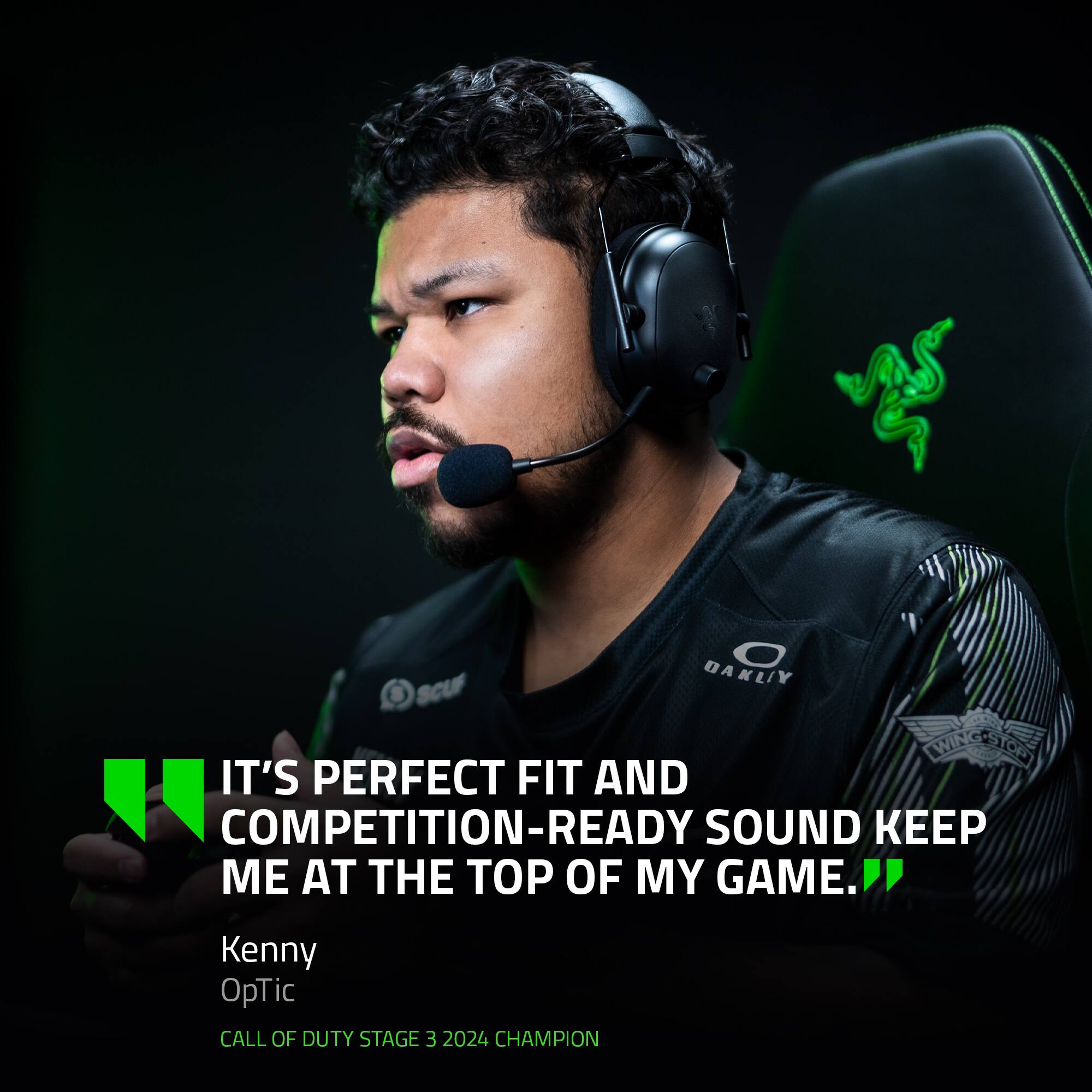 It's perfect fit and competition-ready sound keep me at the top of my game. Kenny OpTic Call of Duty Stage 3 2024 Champion.