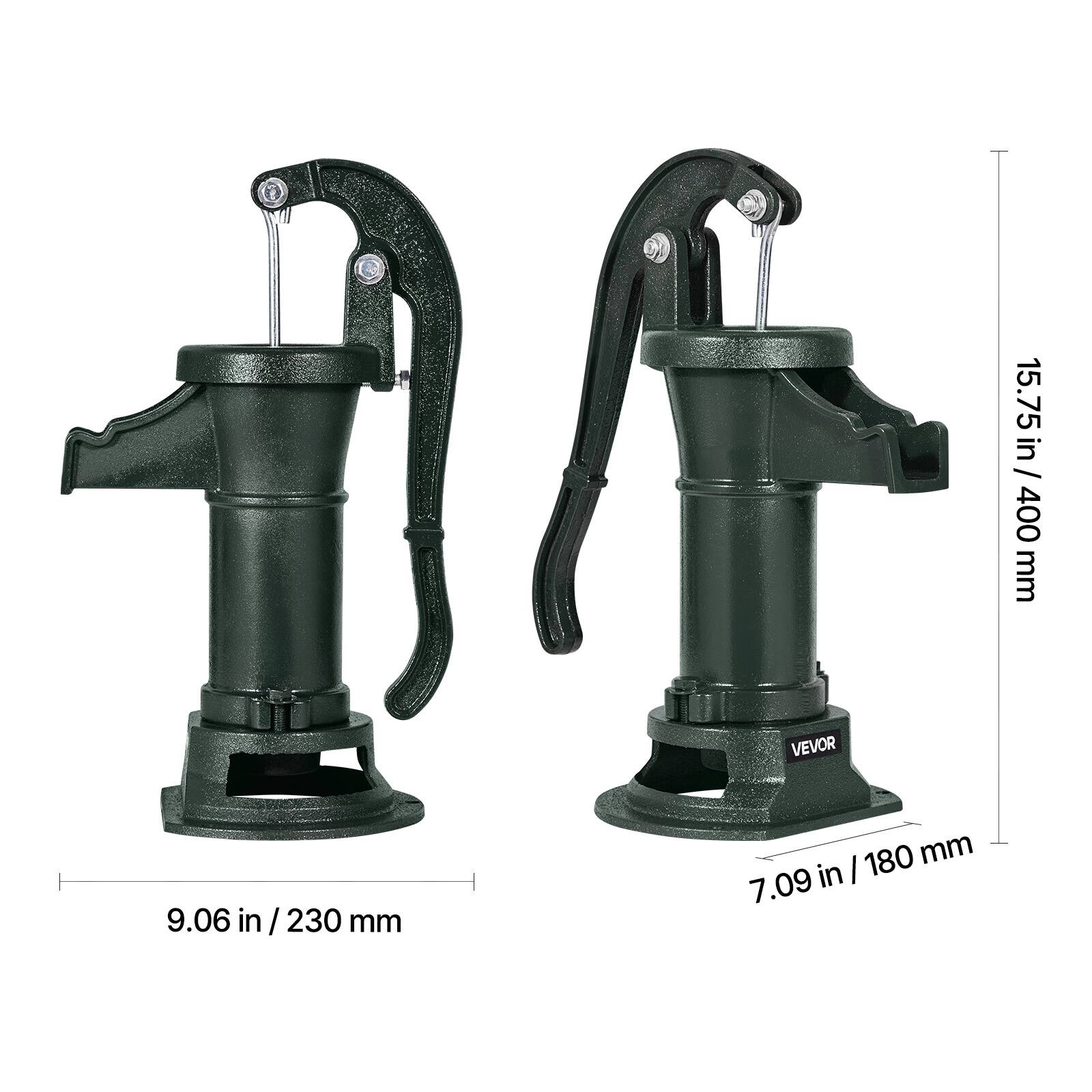 15.75 in / 400 mm  
9.06 in / 230 mm  
7.09 in / 180 mm  
VEVOR