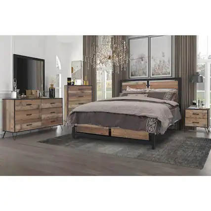 Front. New Classic Furniture - Elk River Wood California King Bed - Brown.