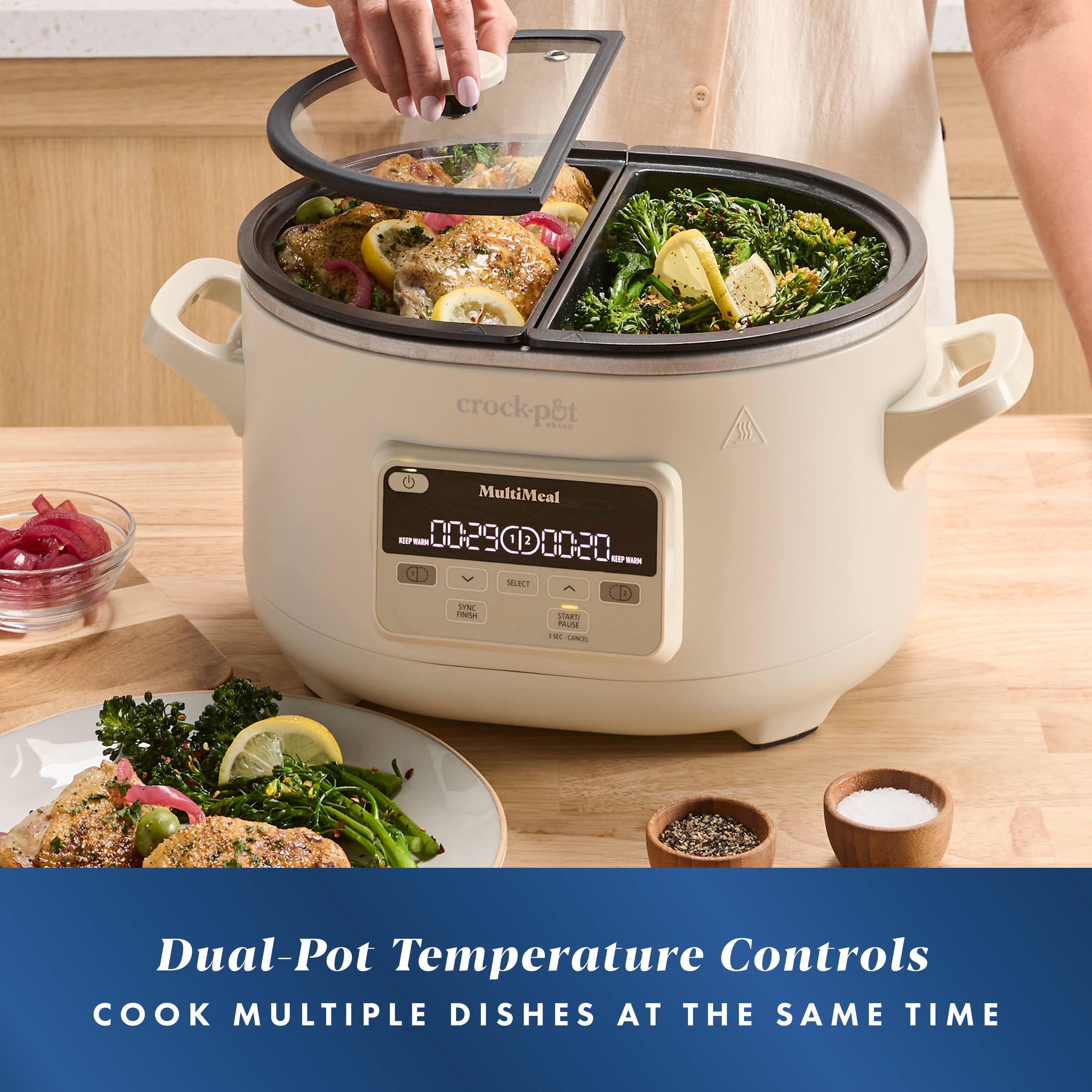crock-pSt PRASO 15 MultiMeal M T 0029000020 - MT CD YNC FTH LIARTI PAUME FE CANCEL

Dual-Pot Temperature Controls

COOK MULTIPLE DISHES AT THE SAME TIME
