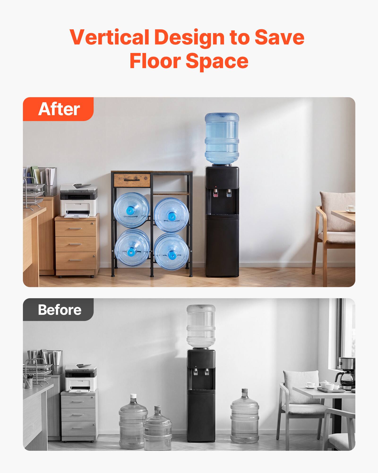 Vertical Design to Save Floor Space

After

Before