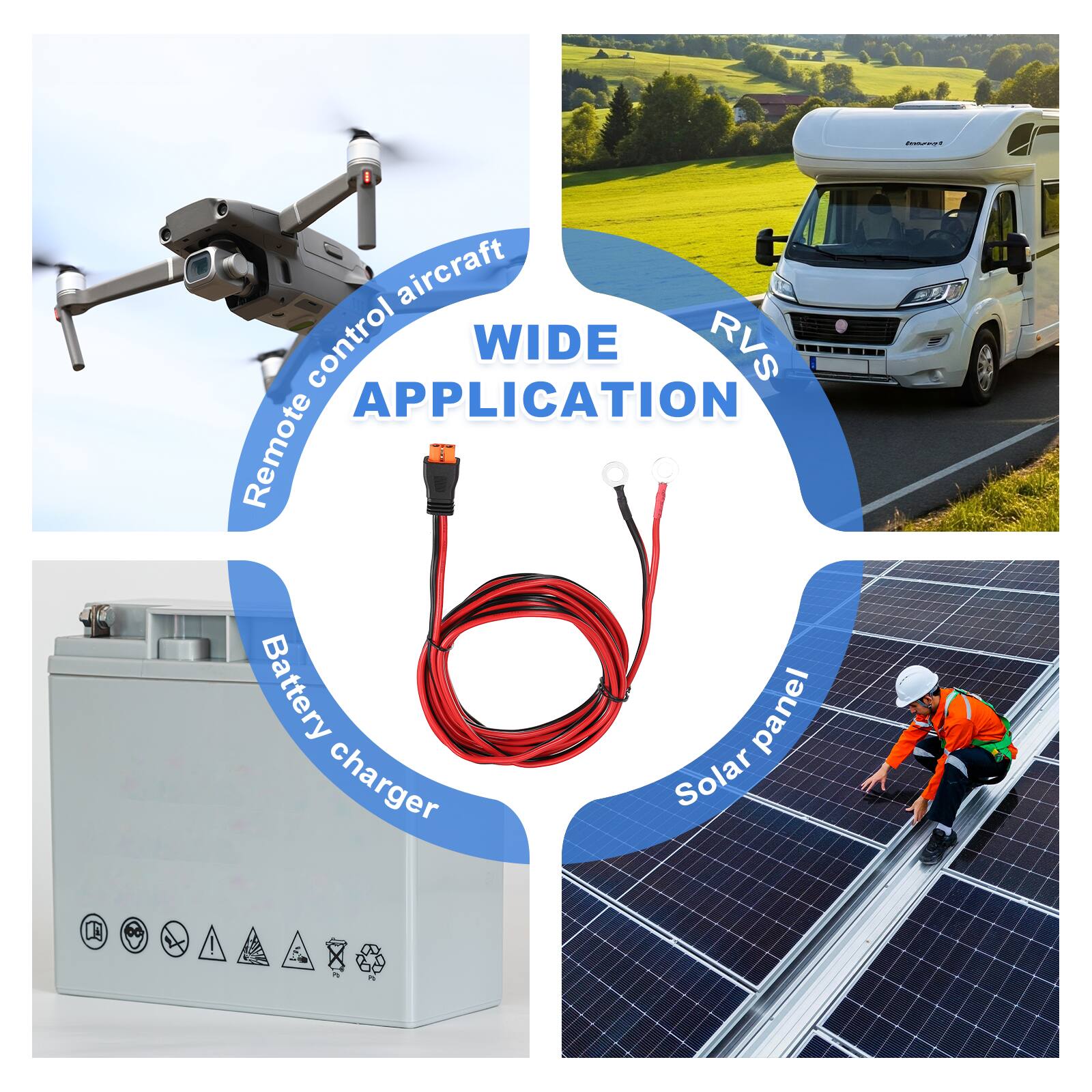 CNed aircraft control WIDE RVS APPLICATION Remote Battery panel charger Solar