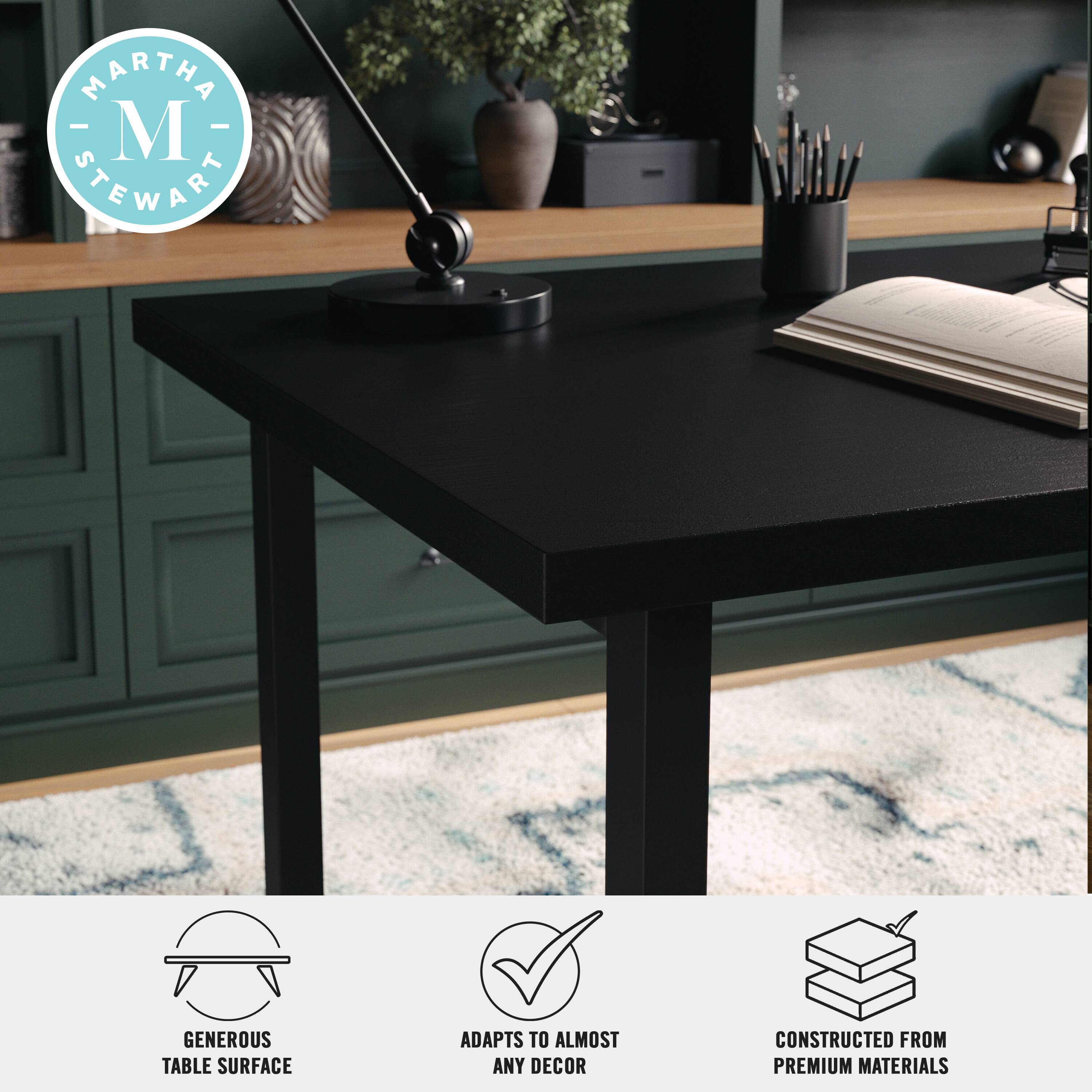 "Martha Stewart generous table surface adapts to almost any decor constructed from premium materials."