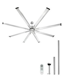 VEVOR - 84 In Ceiling Fan without Light, 6-Speed Remote Control, Aluminum 8-Blade, Reversible DC Motor - Silver