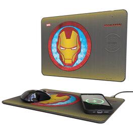 Keyscaper - Marvel Grid 15-Watt Wireless Charger and Mouse Pad - Iron Man