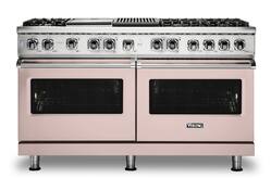 Viking - 5-Series Dual Fuel Self-Clean 60"W Sealed Burner Range - Blush - Front_Zoom