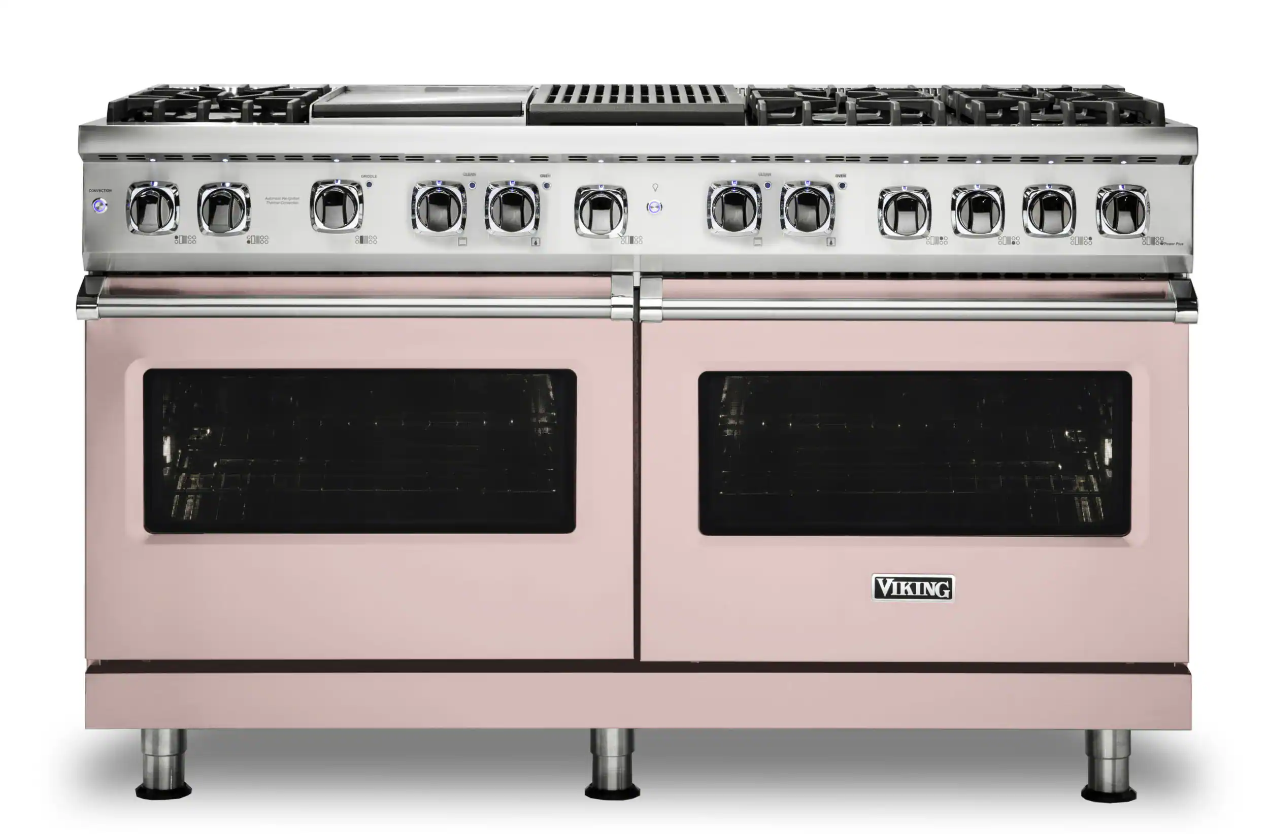 Viking - 5-Series Dual Fuel Self-Clean 60"W Sealed Burner Range - Blush