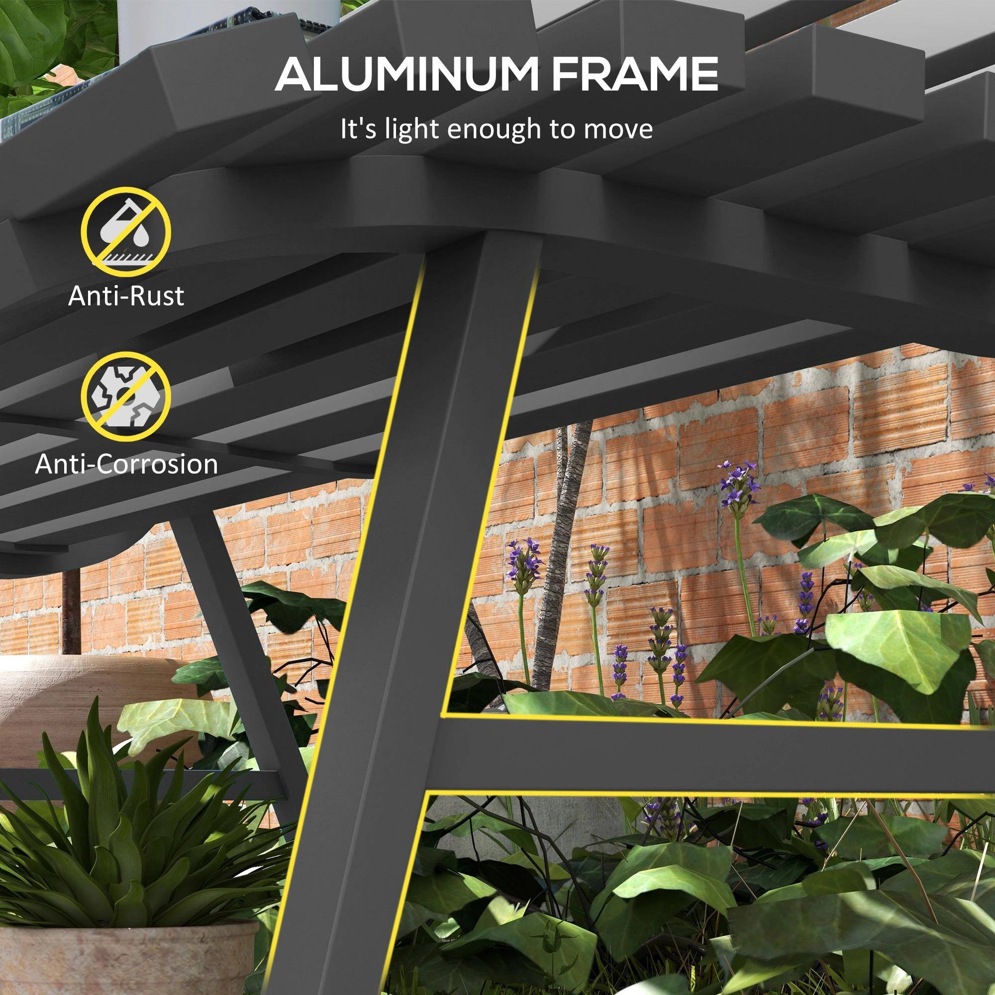 ALUMINUM FRAME  
It's light enough to move  

Anti-Rust  
Anti-Corrosion