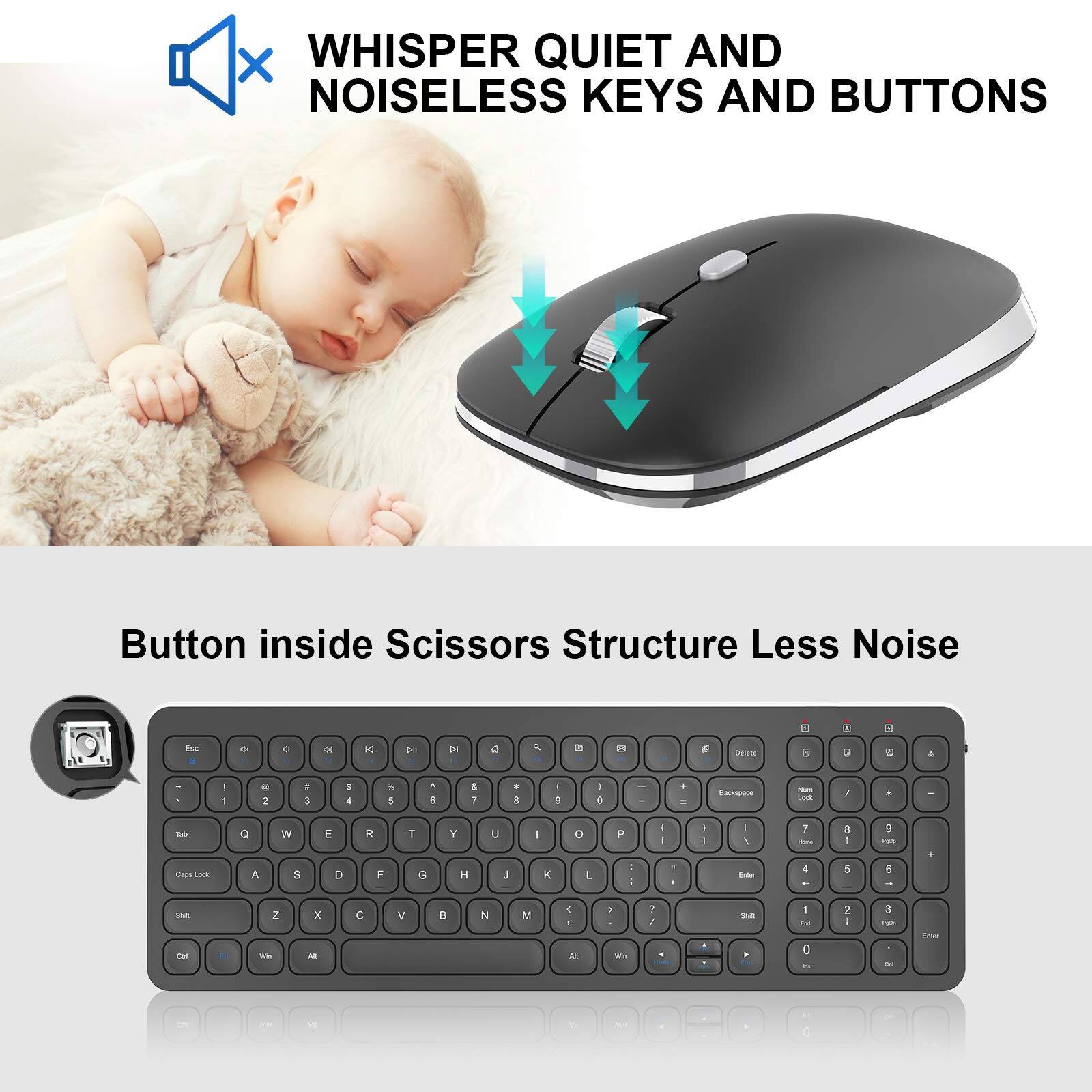WHISPER QUIET AND NOISELESS KEYS AND BUTTONS

Button inside Scissors Structure Less Noise