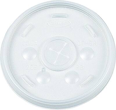 Dart - Straw Slot Foam Cup Lids, 12 oz., Translucent, 1000/Carton - Clear