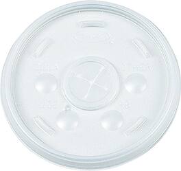 Dart - Straw Slot Foam Cup Lids, 12 oz., Translucent, 1000/Carton - Clear