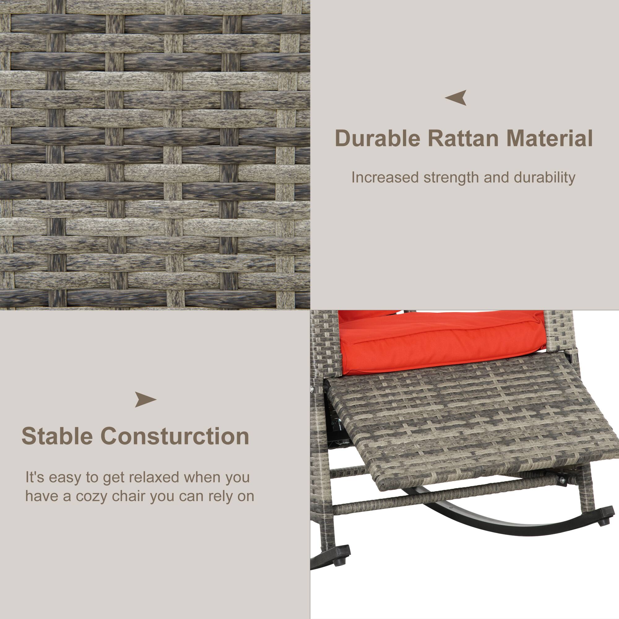 Durable Rattan Material  
Increased strength and durability  

Stable Construction  
It's easy to get relaxed when you have a cozy chair you can rely on