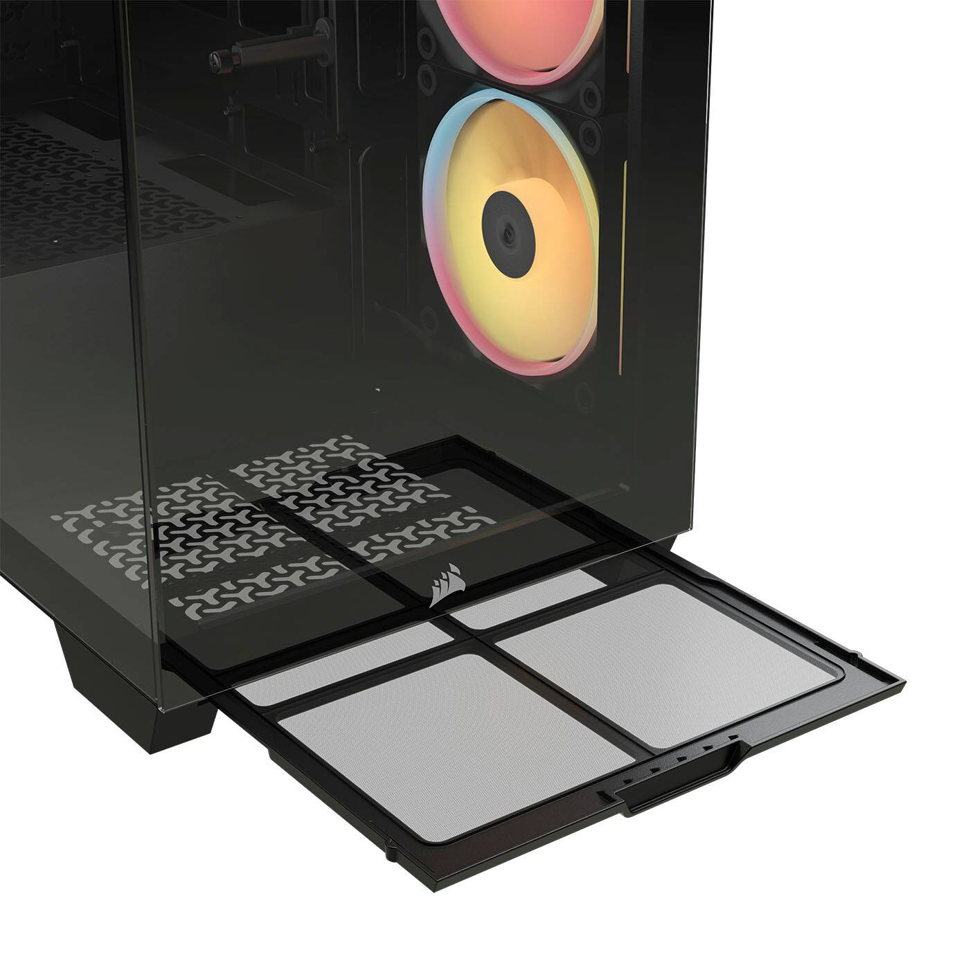 Alt View 11. CORSAIR - 3500X LX-R RGB iCUE LINK Mid-Tower PC Case - Black.