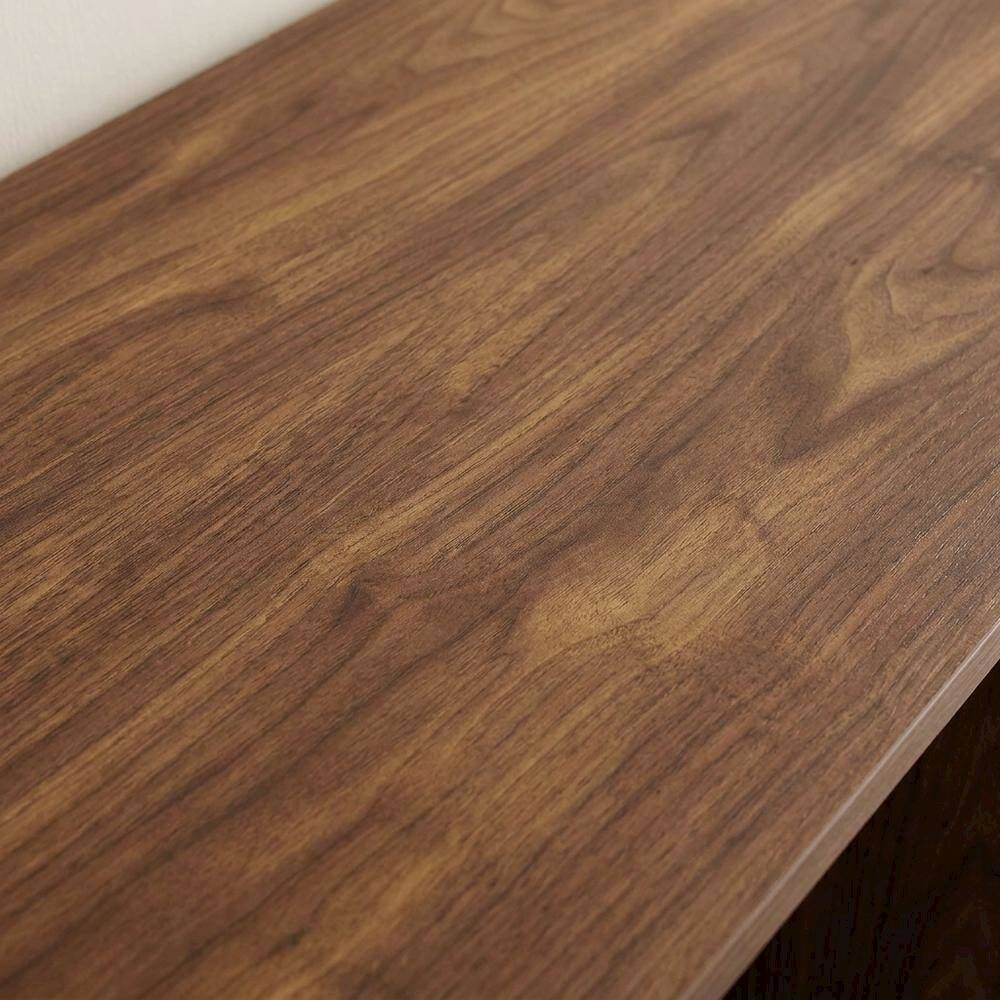 Alt View 2. FurniFact - Large vinyl storage console with sturdy construction and versatile design - Walnut.