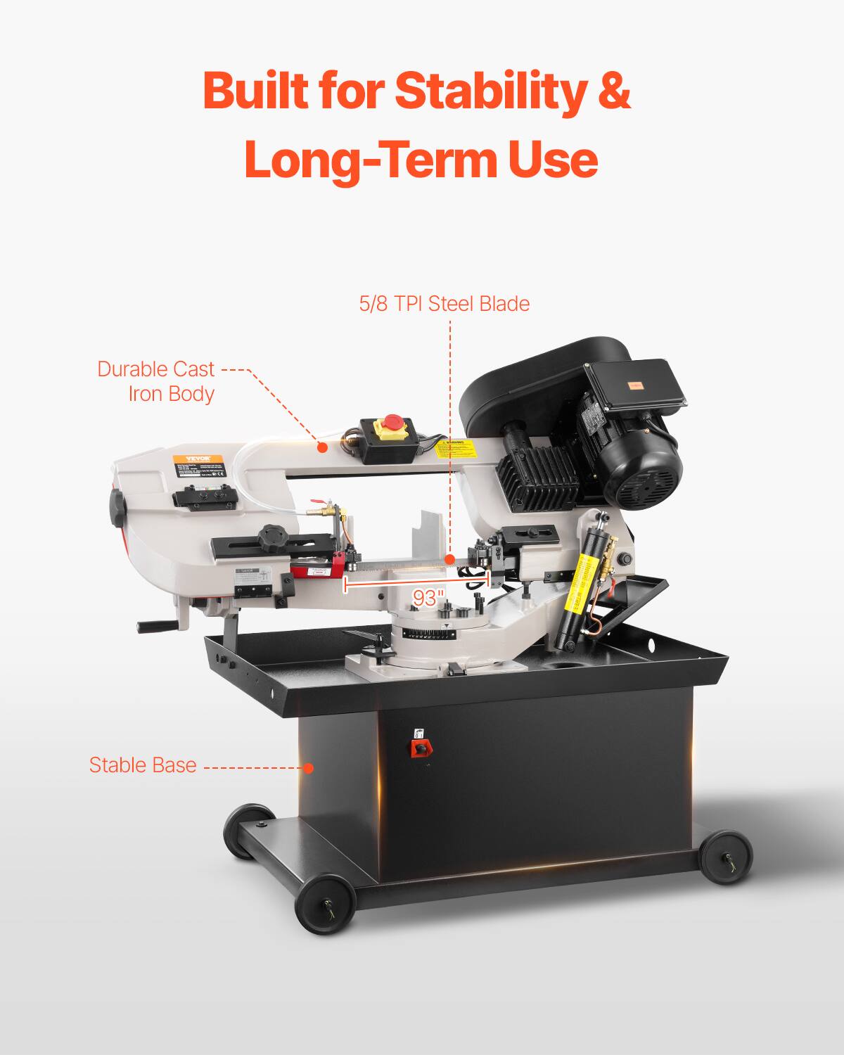 Built for Stability & Long-Term Use

5/8 TPI Steel Blade

Durable Cast Iron Body

Stable Base