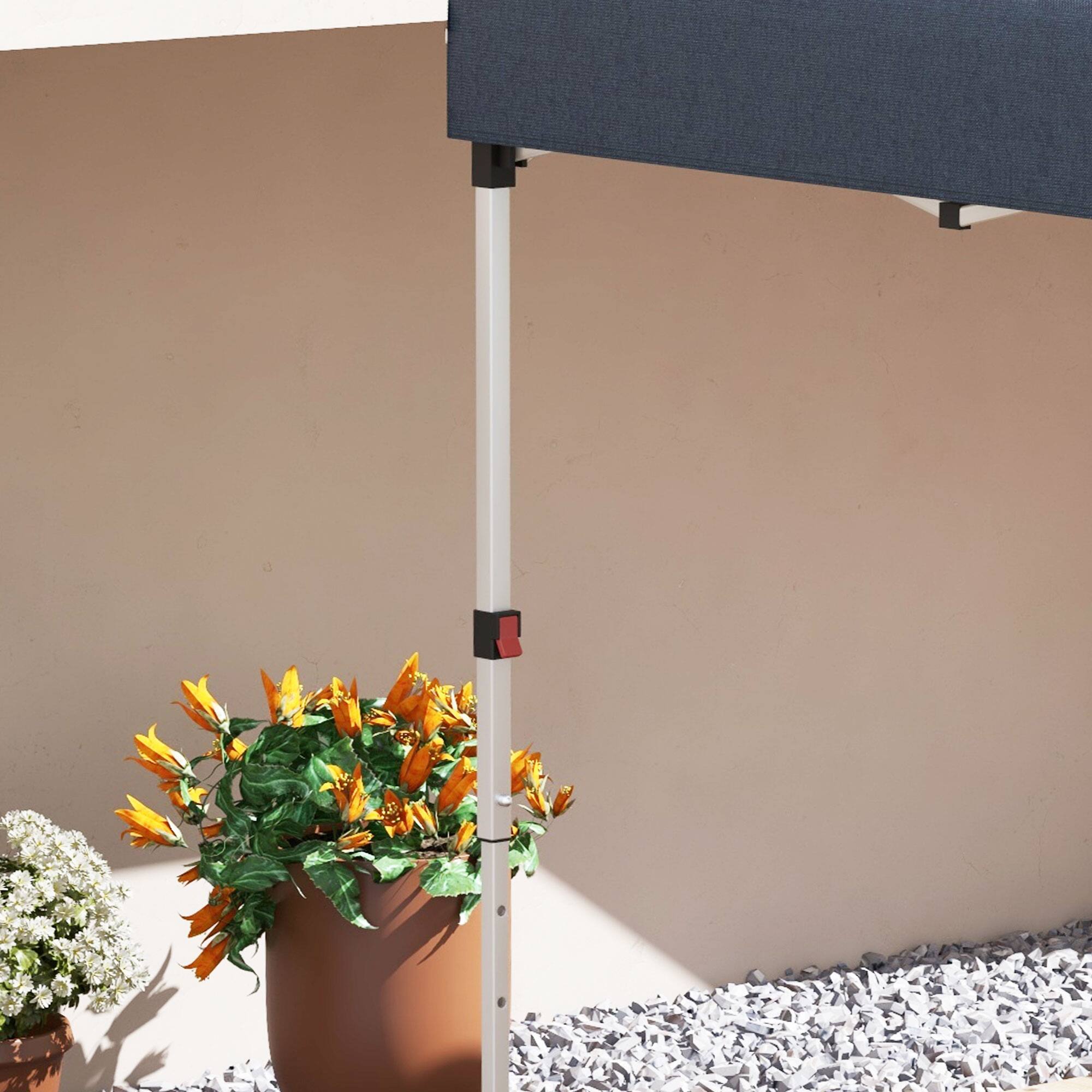 Alt View 8. Outsunny - 10' x 10' Pop Up Canopy Tent with 3 Sidewalls, Leg Weight Bags and Carry Bag, Height Adjustable - Navy Blue.