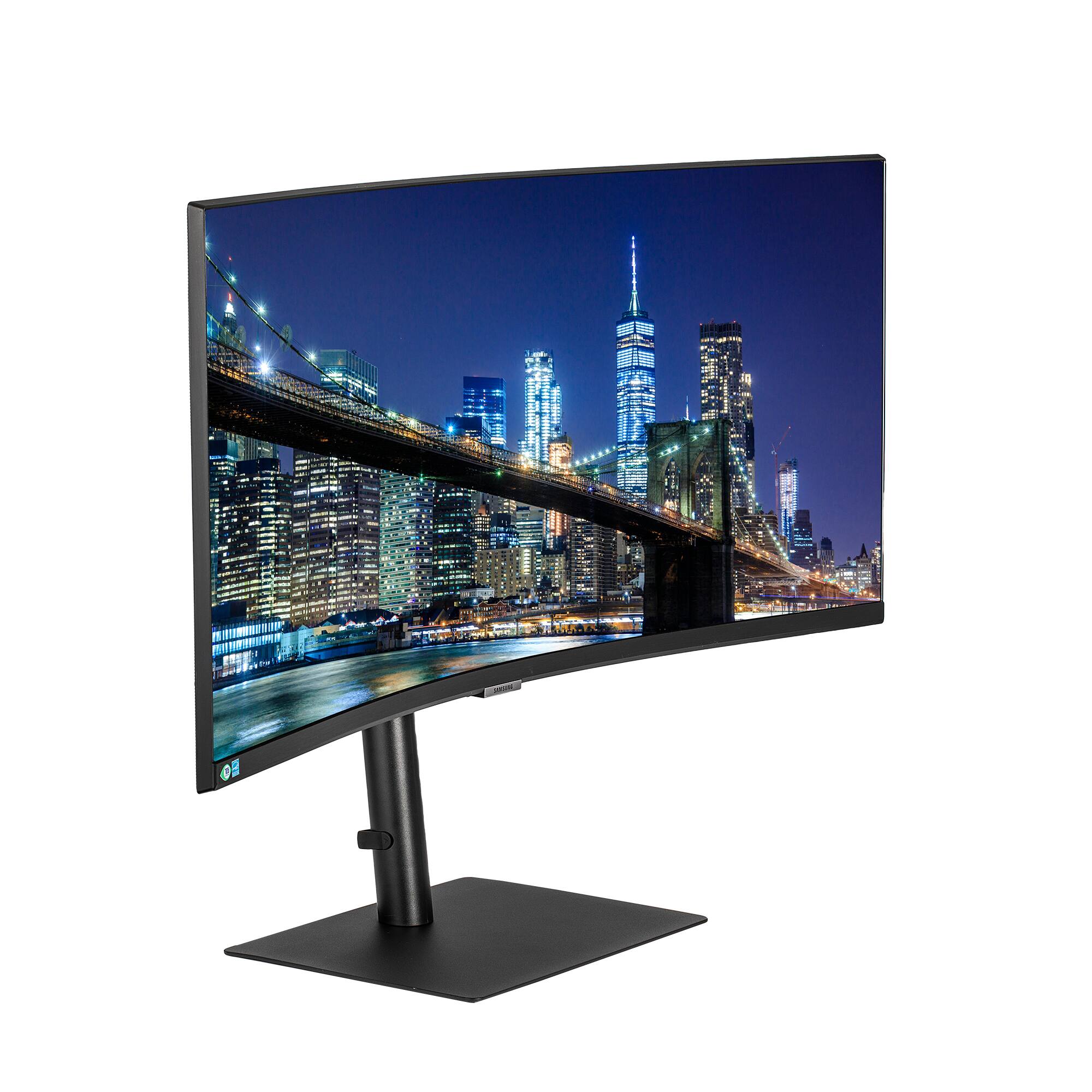 Back. Samsung - Samsung ViewFinity S65UA 34" HDR 100 Hz Ultrawide Curved Monitor Bundle.