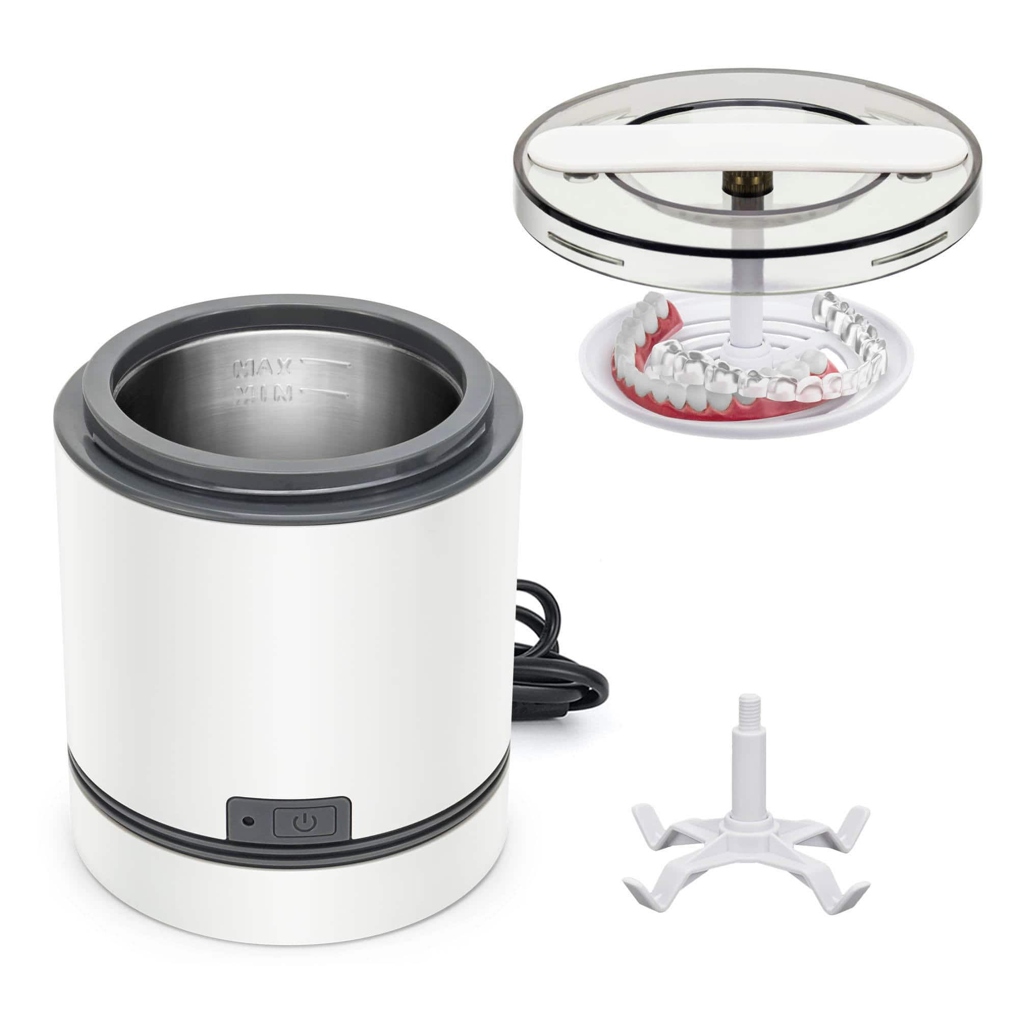 PRIMEPLUS - Portable Ultrasonic Jewelry Retainer Cleaner, 42kHz 30W Sonic Cleaning Machine with SUS304 Stainless Steel Tank, 7.4OZ - Gray Transparent Lid price history on PriceWatchPro