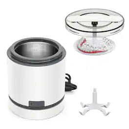 PRIMEPLUS - Portable Ultrasonic Jewelry Retainer Cleaner, 42kHz 30W Sonic Cleaning Machine with SUS304 Stainless Steel Tank, 7.4OZ - Gray Transparent Lid