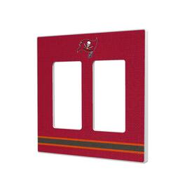 Keyscaper - Tampa Bay Buccaneers Stripe Double Rocker Light Switch Plate - Multicolor