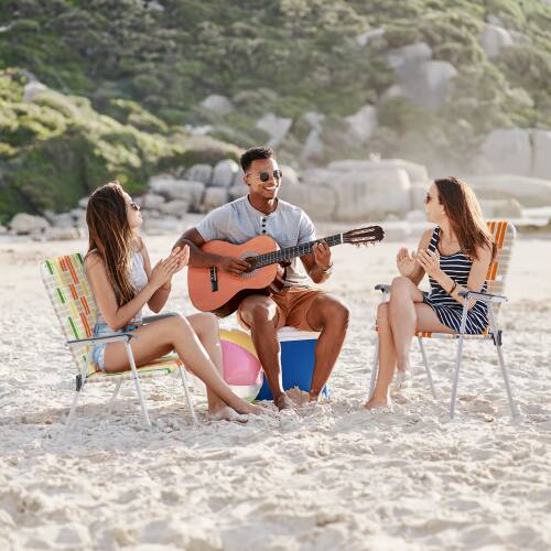Alt View 9. Winado - 2PCS Patio Lawn Chairs Folding, Webbed Folding, Beach, Portable Camping Chairs for In/Outdoor Yard Garden Beach - Yellow & Green.