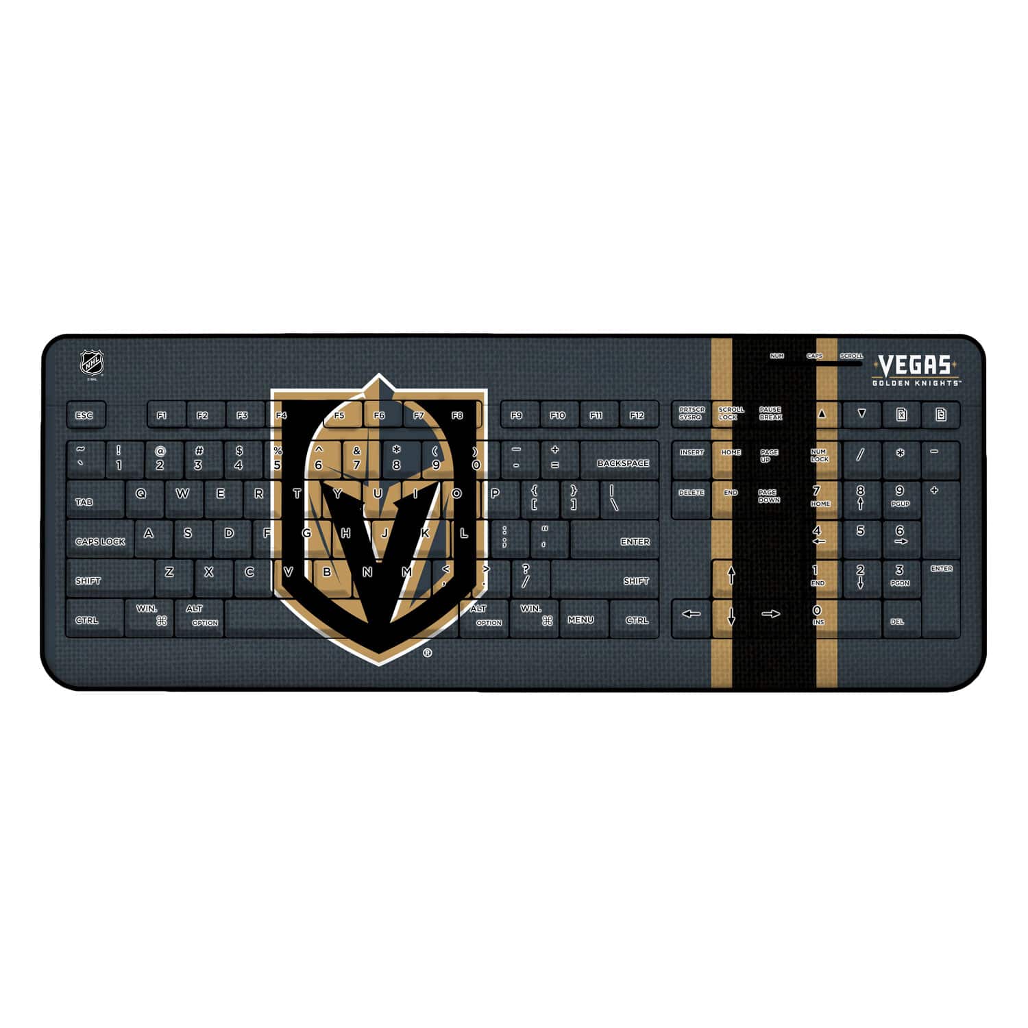 Keyscaper - Vegas Golden Knights Stripe Wireless Keyboard - Multicolor