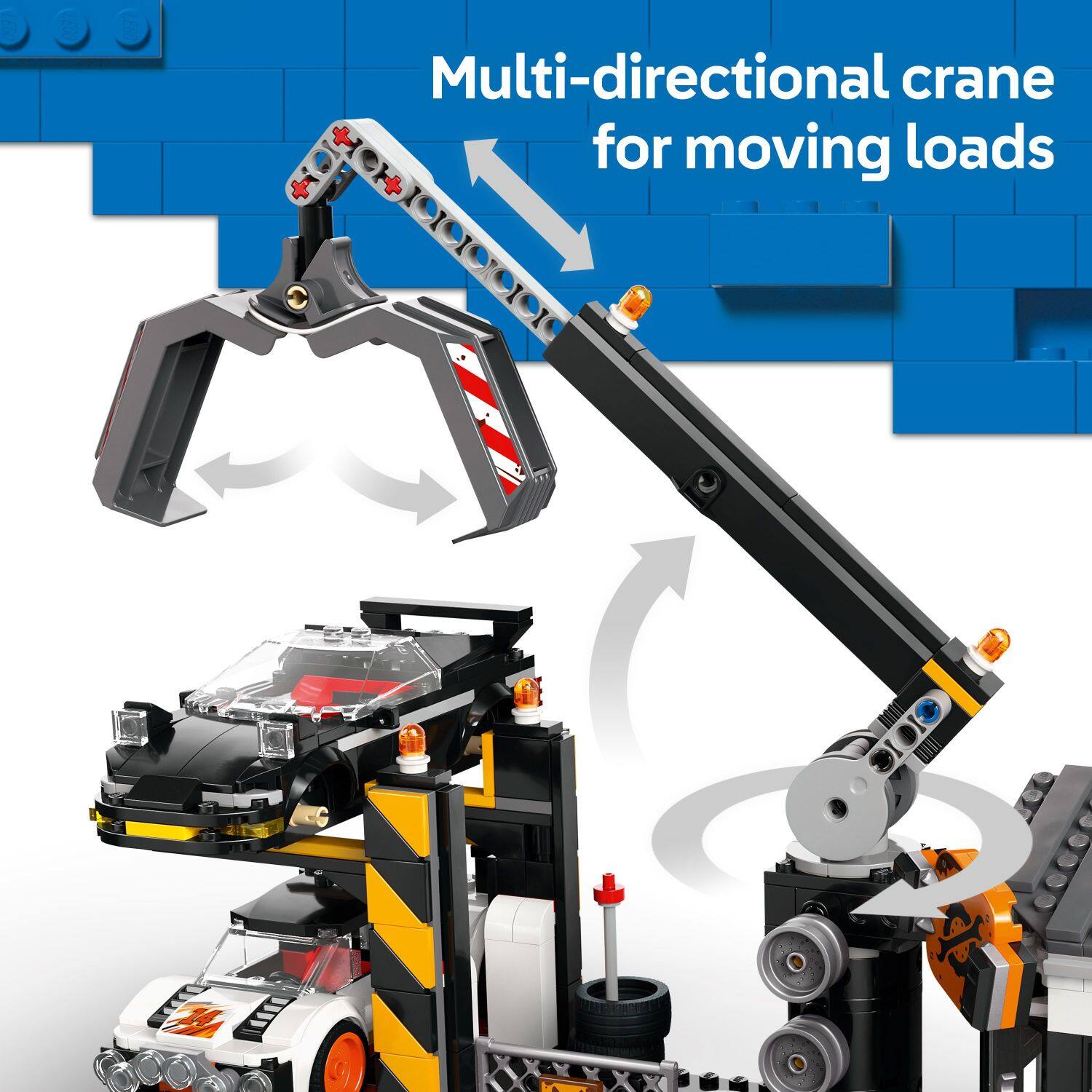 Multi-directional crane for moving loads.