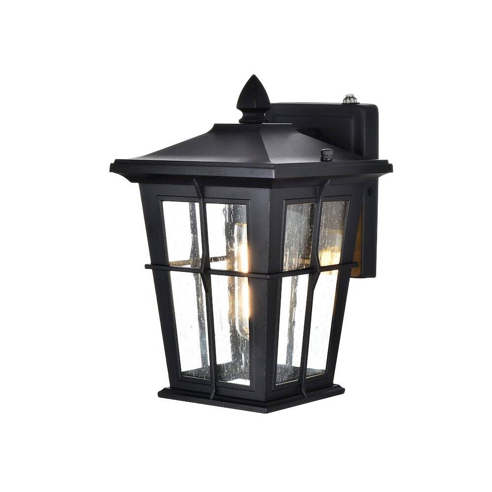 Angle. Elegant Lighting - Bodine 7 inch Outdoor Pendant in Black - Black.
