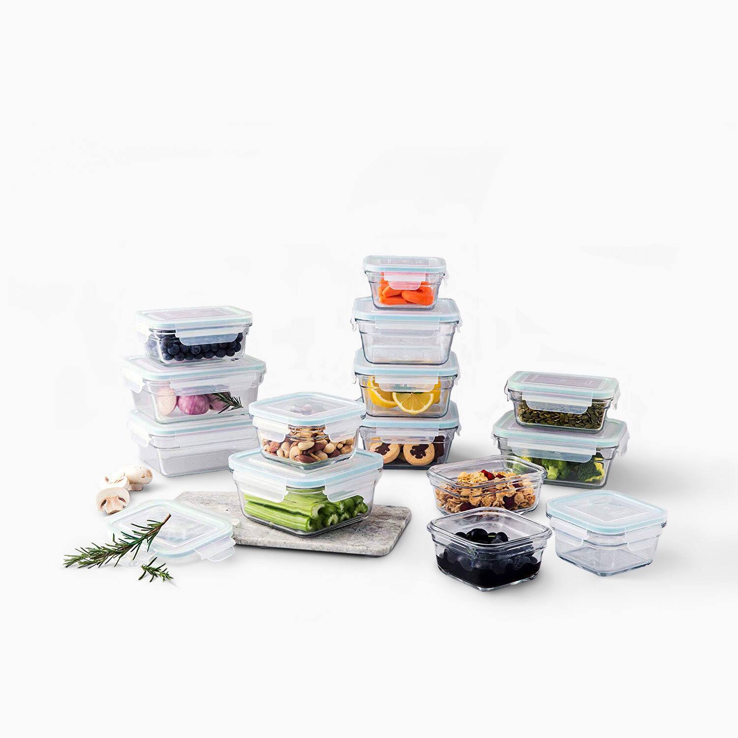 Alt View 1. Glasslock - Glasslock Oven and Microwave Safe Glass Food Storage Containers 28 Piece Set - Clear.