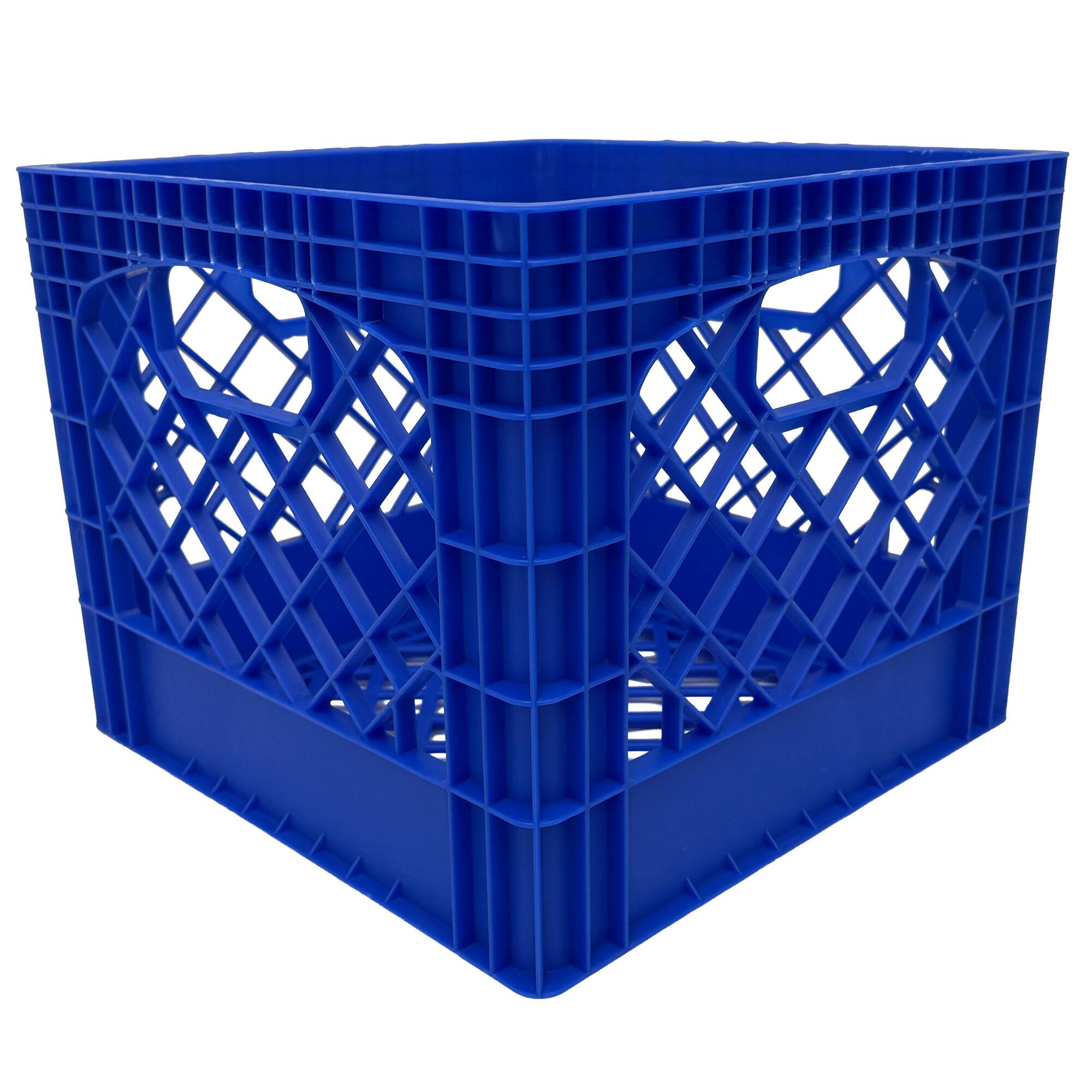 Alt View 1. Mirapet - Mirapet Milk Crate, Stackable Plastic Storage with Handles, 16 Qt, Blue, 2 Pack - Blue.