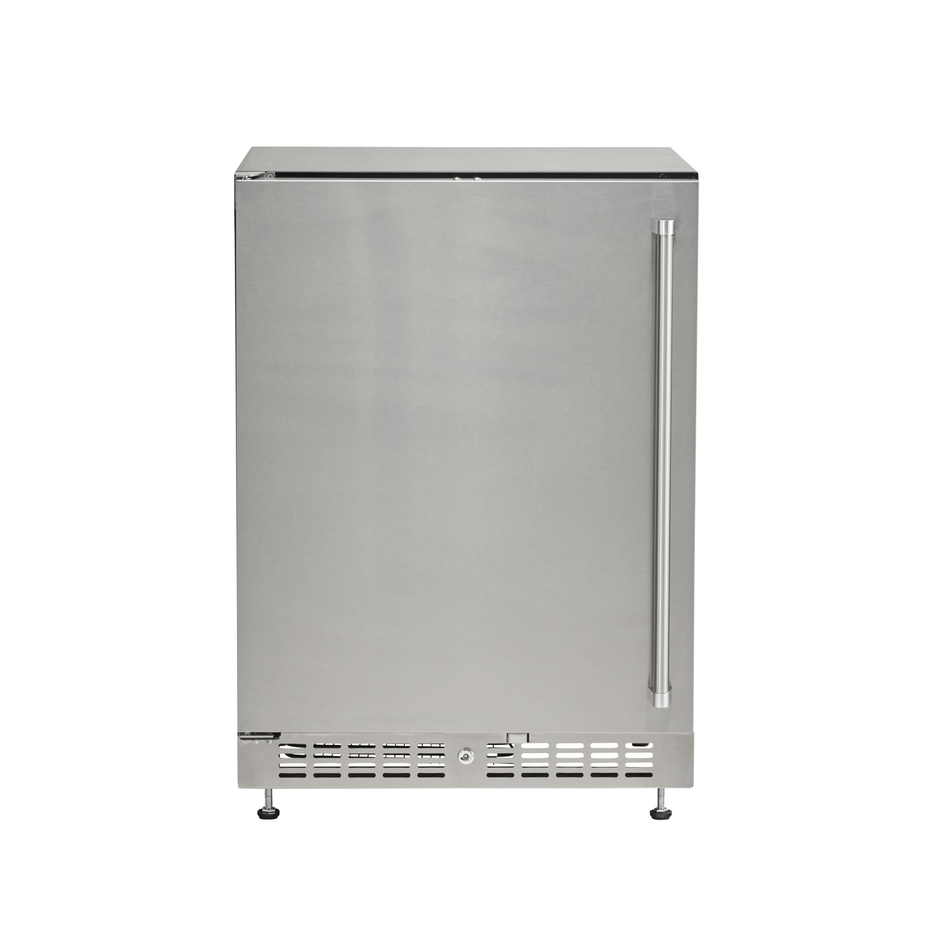 Coyote - Outdoor Living 24" 5.1 Cu. Ft. Built-in Compact Refrigerator with Reversible Hinge - Stainless Steel - Front_Zoom