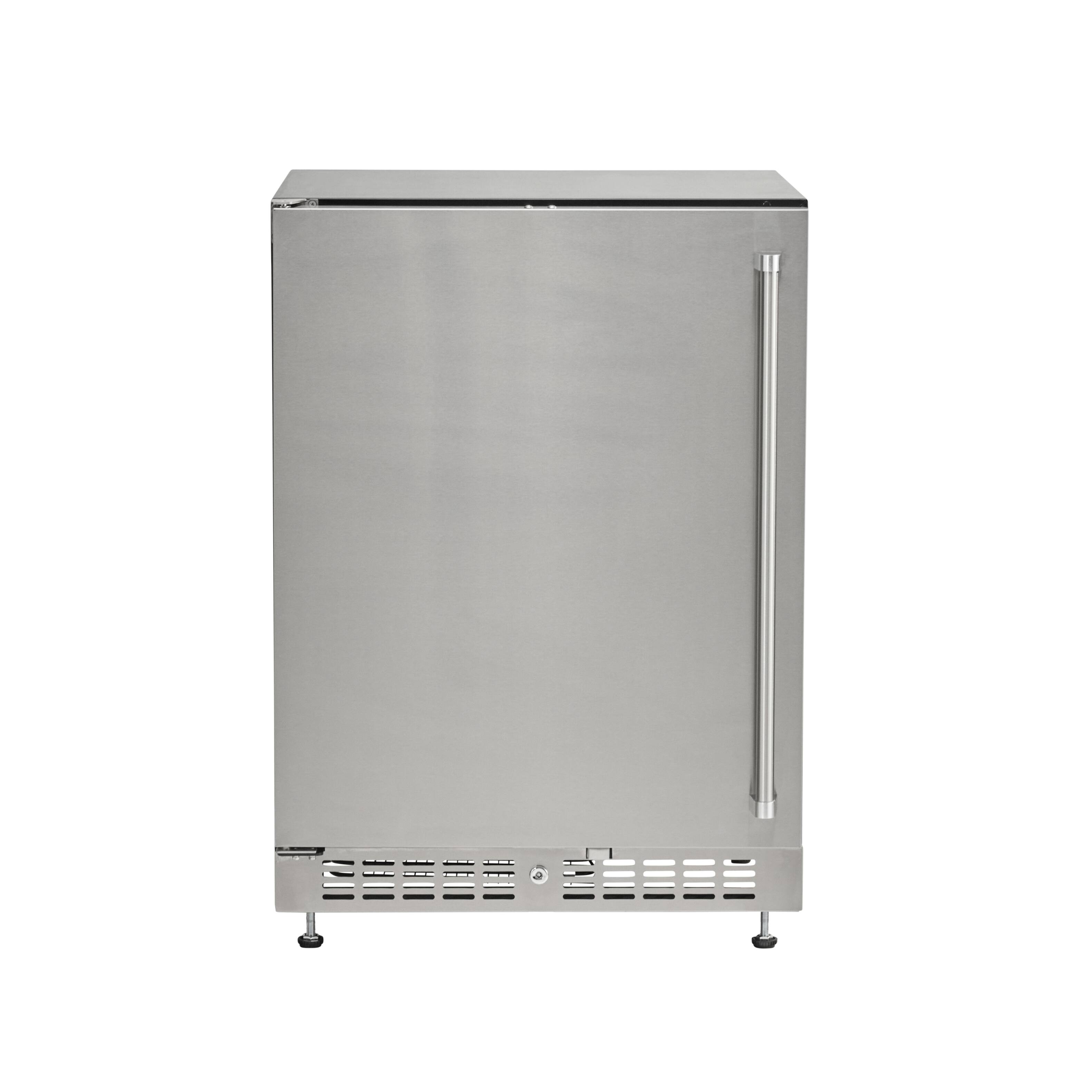 Coyote - Outdoor Living 24" 5.1 Cu. Ft. Built-in Compact Refrigerator with Reversible Hinge - Stainless Steel