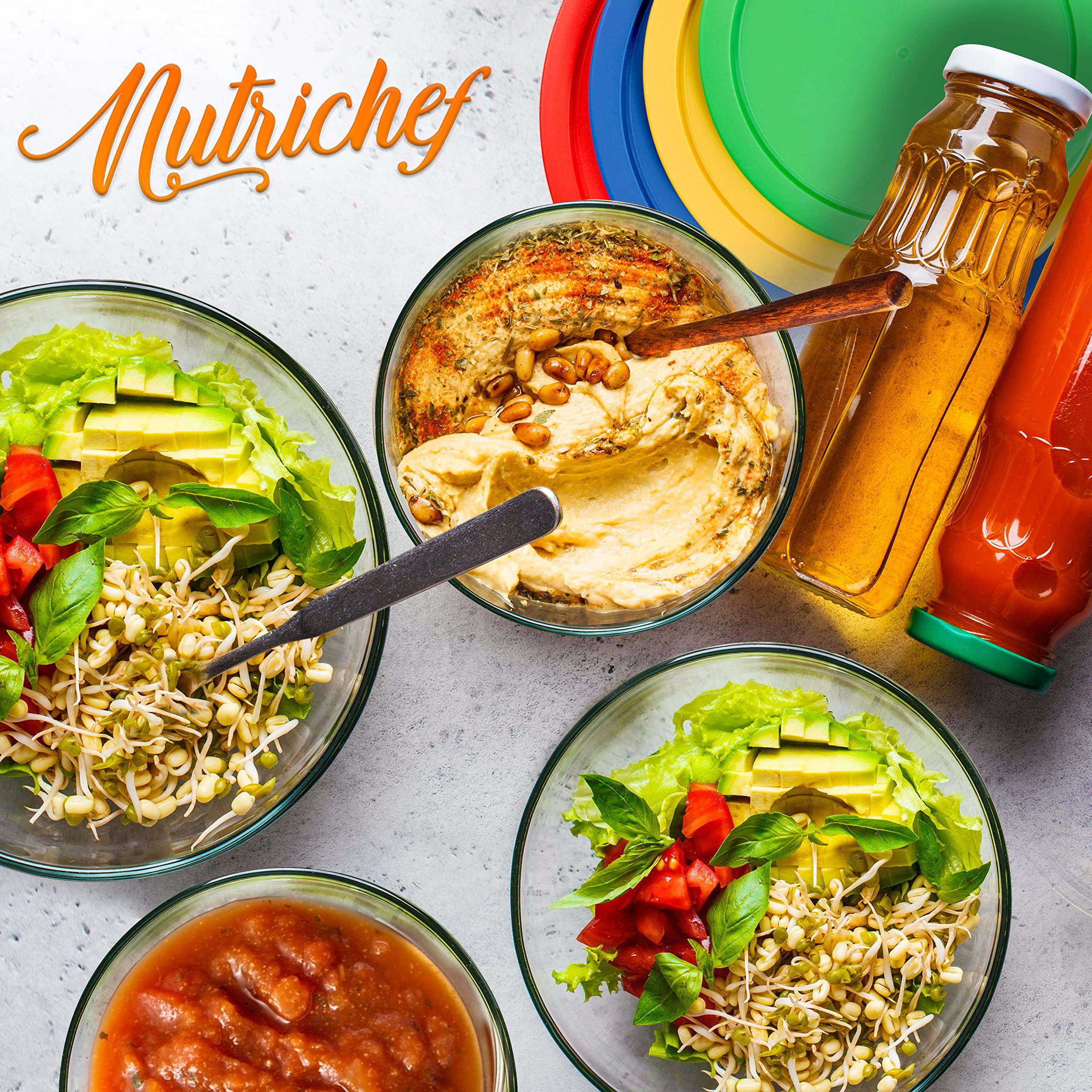 Alt View 3. NutriChef - NutriChef 4-Piece Glass Mixing Bowls with Lids, Premium Borosilicate Glass, Non-Toxic for Mixing & Storage (NCGL4MXG).