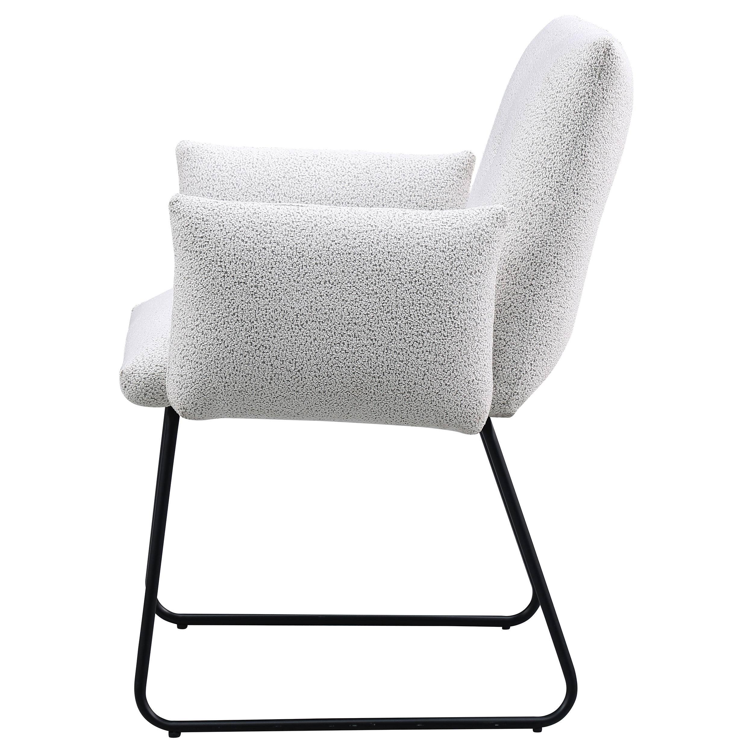 Alt View 3. Manhattan Lane - Acko Dining Chair Set of 2, Light Gray Fabric, Black Metal Frame - Gray, Black.