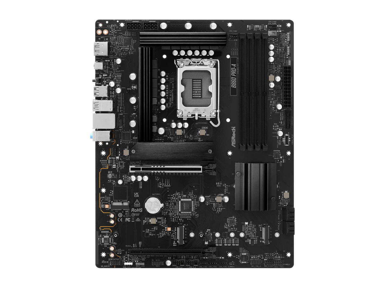 - VV UnU 1 5 C PRO-A B860 iJ
- ASRock
- H1 UK CA
- CE RoHS 1911011
- PIEA