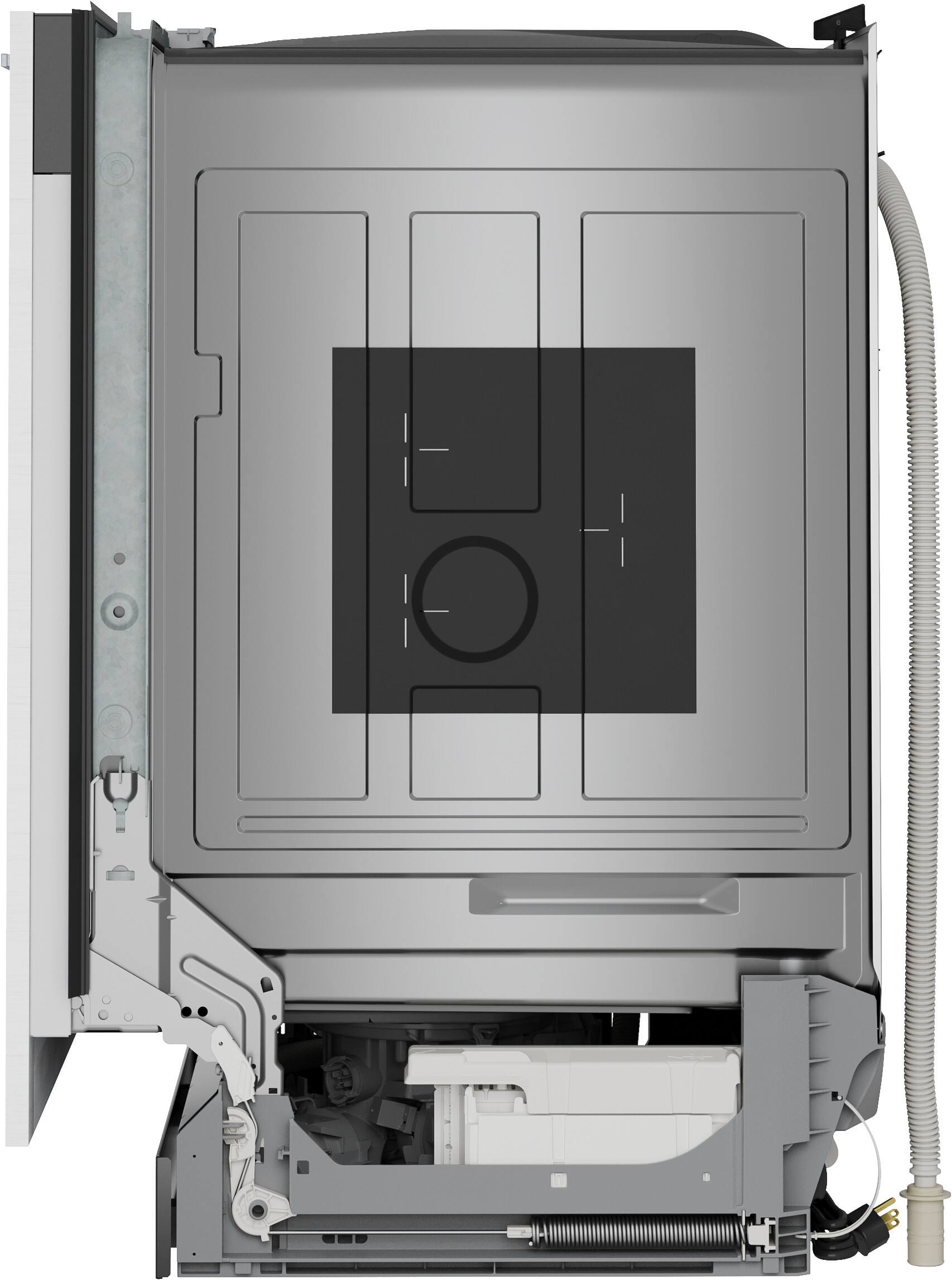 Left. Bosch - 100 Series 24" Top Control Smart Built-in Stainless Steel Tub Dishwasher with PrecisionWash, 48 dBA - Custom Panel Ready.