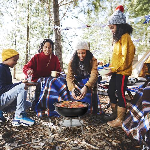 Alt View 8. Winado - Ceramic Grill 13in Round Kamado Charcoal Grill, Portable Barbecue Grill with Thermometer for Outdoor Camping Cooking - Black.