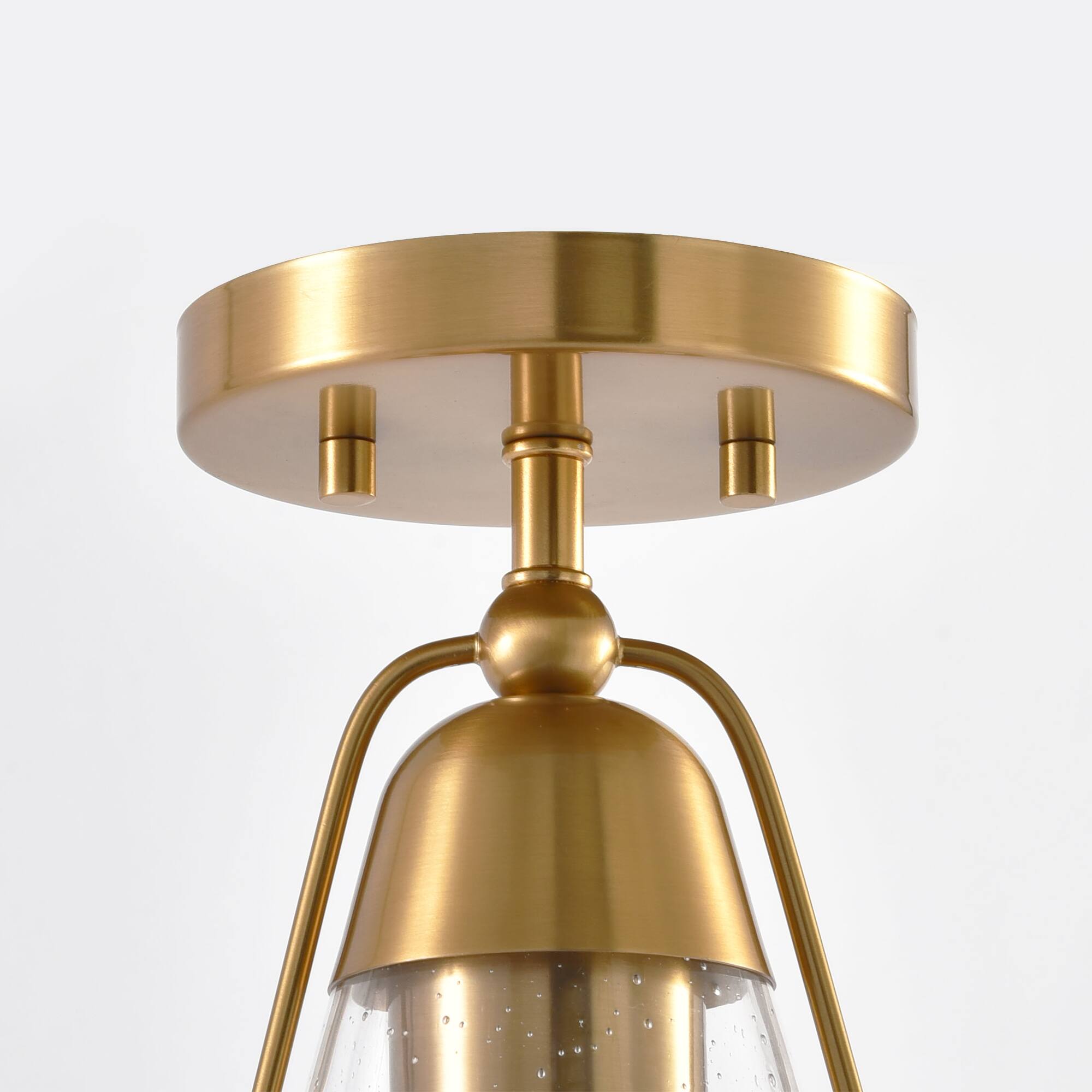 Alt View 6. Parrot Uncle - 7” Gold Glass Shade Semi-Flush Mount Ceiling Light - Gold.